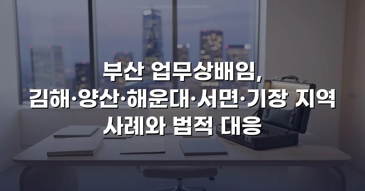 부산 업무상배임, 김해·양산·해운대·서면·기장 지역 사례와 법적 대응