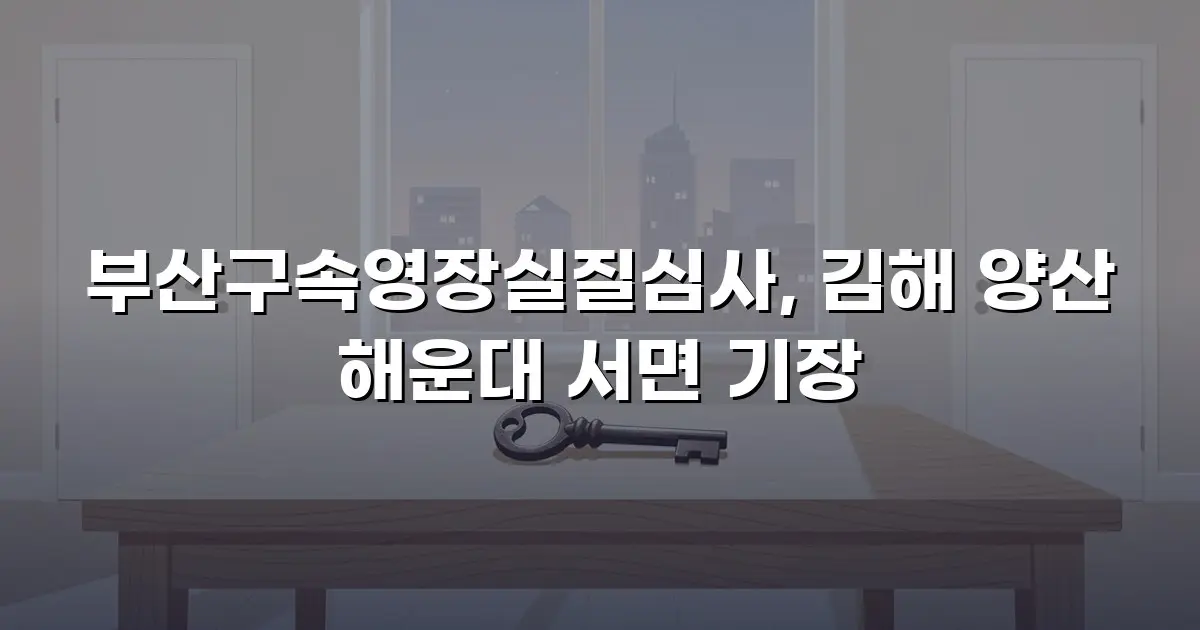 부산구속영장실질심사, 김해 양산 해운대 서면 기장