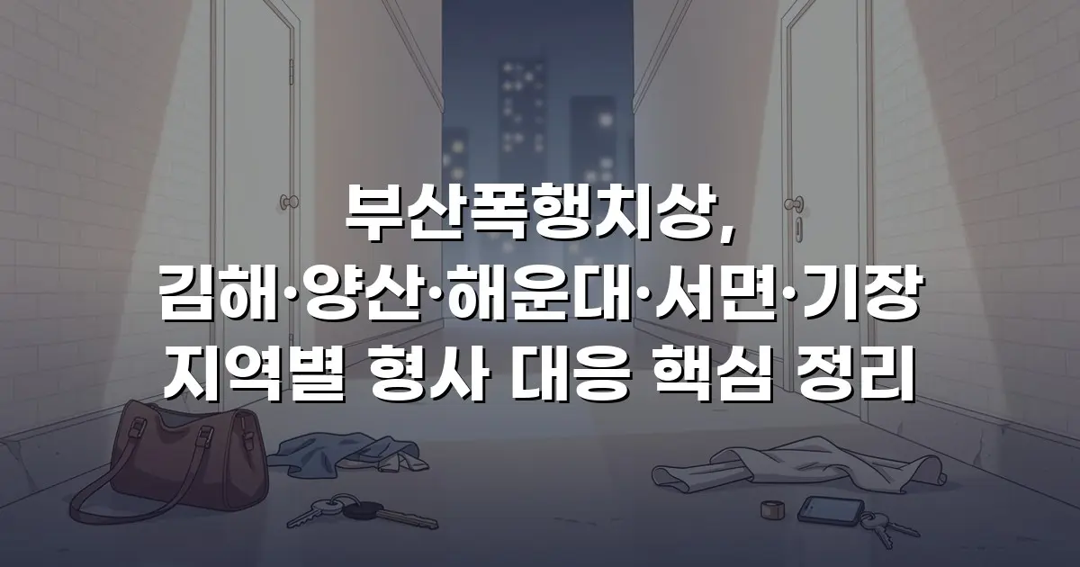 부산폭행치상, 김해·양산·해운대·서면·기장 지역별 형사 대응 핵심 정리