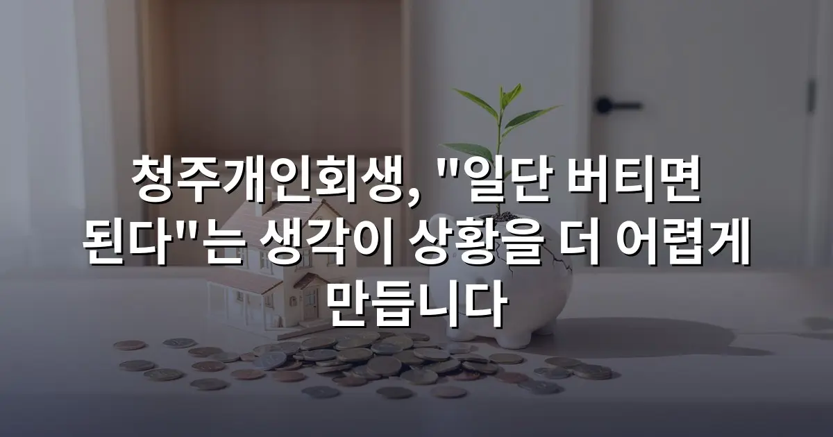 청주개인회생, "일단 버티면 된다"는 생각이 상황을 더 어렵게 만듭니다