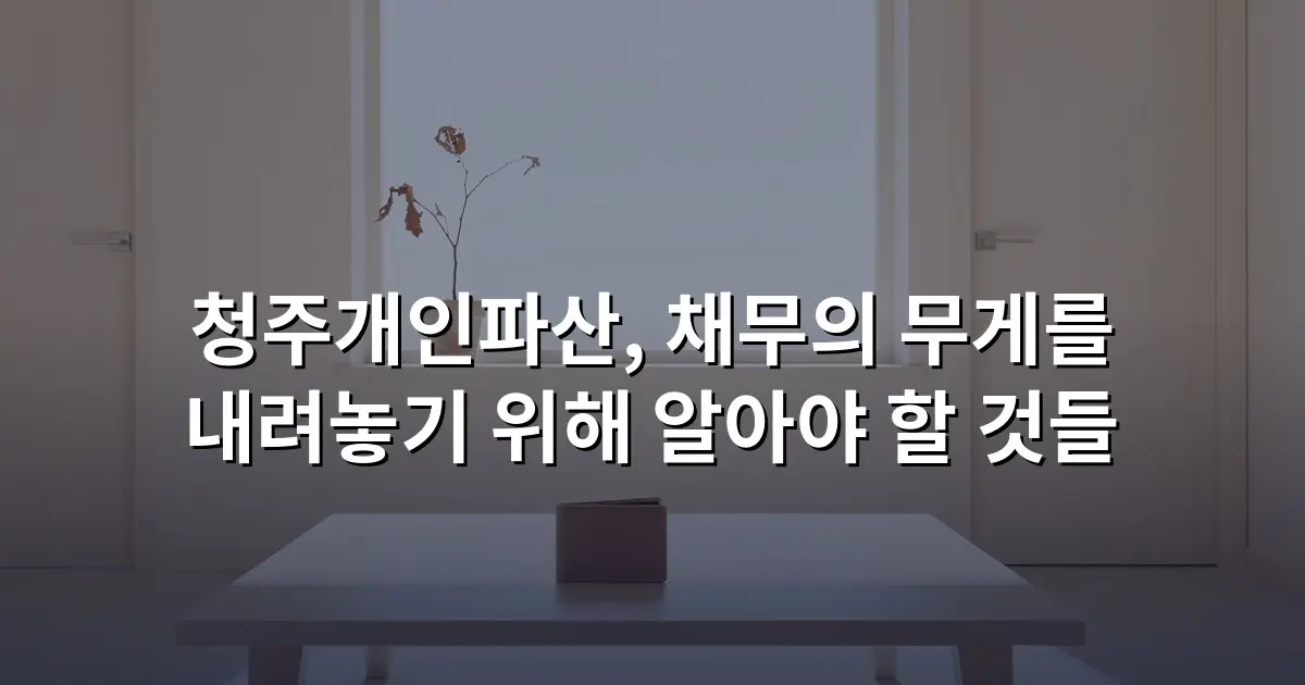 청주개인파산, 채무의 무게를 내려놓기 위해 알아야 할 것들