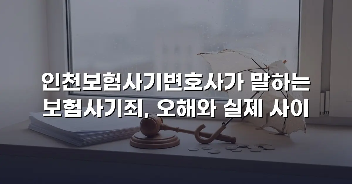 인천보험사기변호사가 말하는 보험사기죄, 오해와 실제 사이