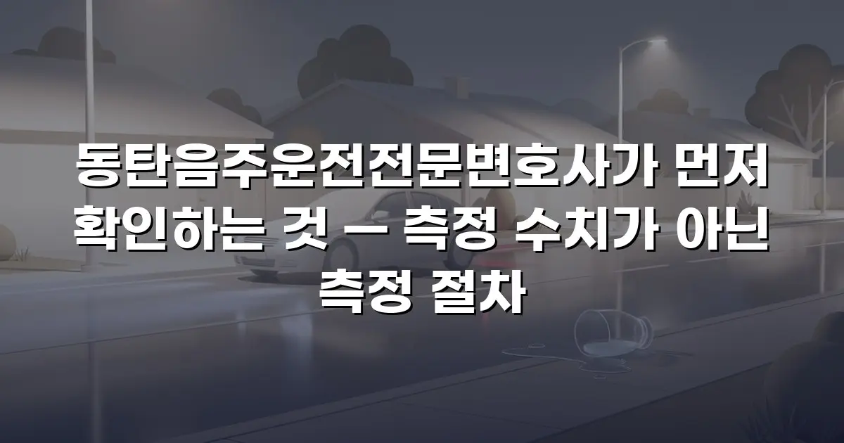동탄음주운전전문변호사가 먼저 확인하는 것 — 측정 수치가 아닌 측정 절차