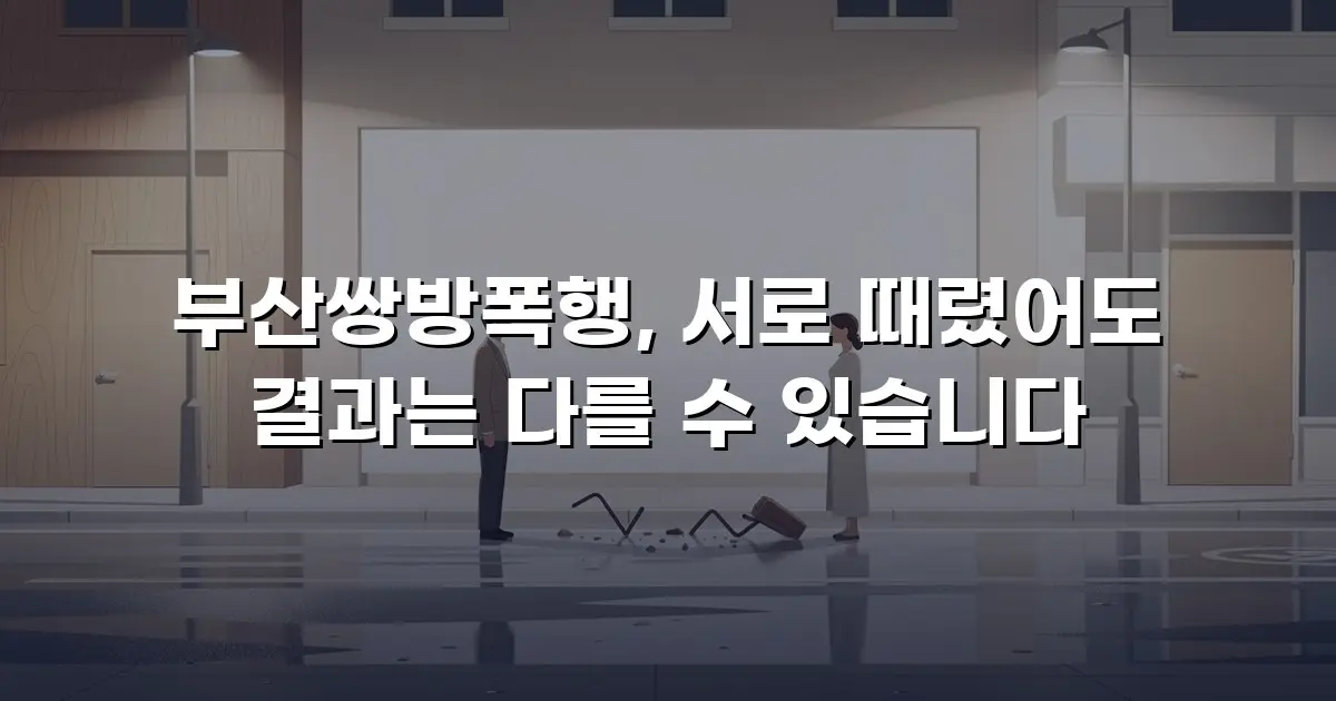 부산쌍방폭행, 서로 때렸어도 결과는 다를 수 있습니다