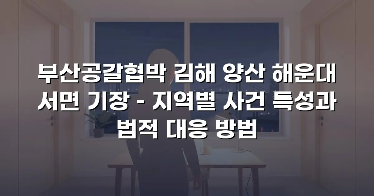 부산공갈협박 김해 양산 해운대 서면 기장 – 지역별 사건 특성과 법적 대응 방법