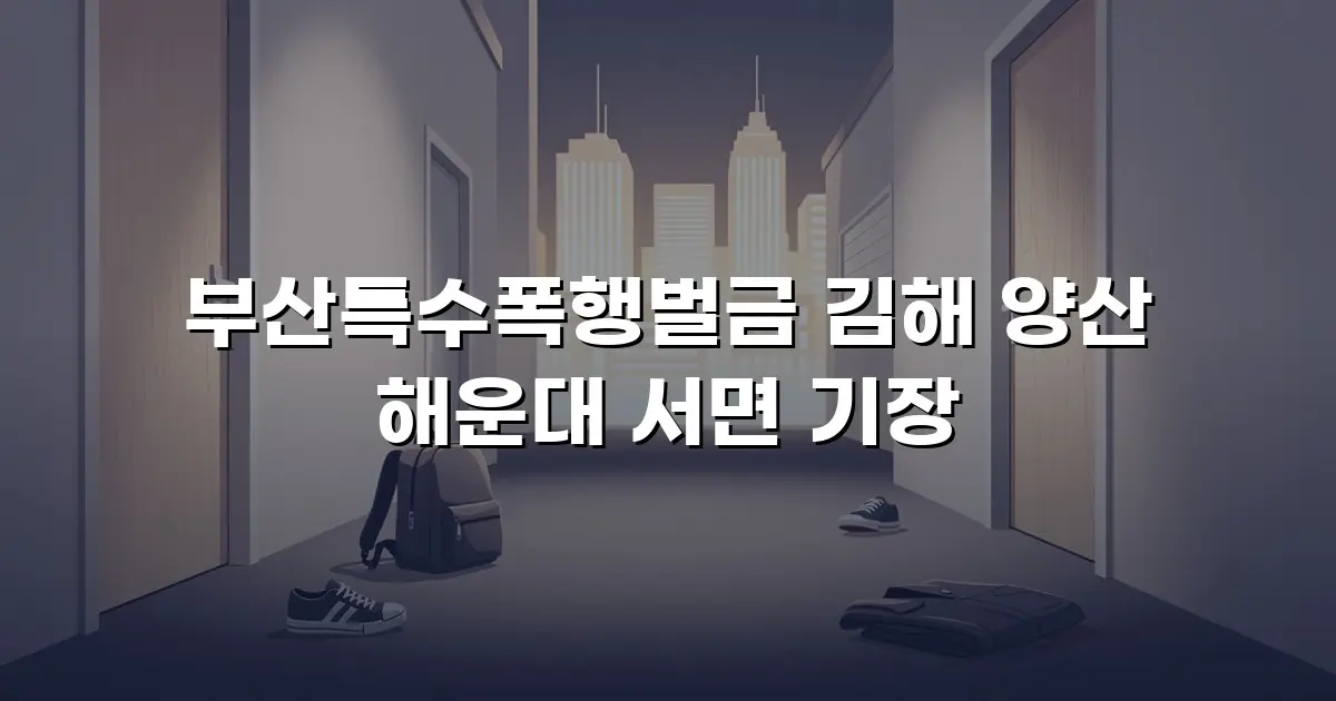 부산특수폭행벌금 김해 양산 해운대 서면 기장