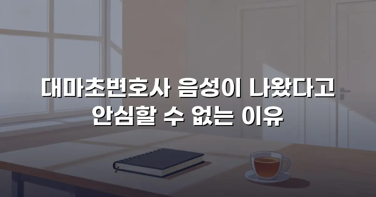 대마초변호사 음성이 나왔다고 안심할 수 없는 이유