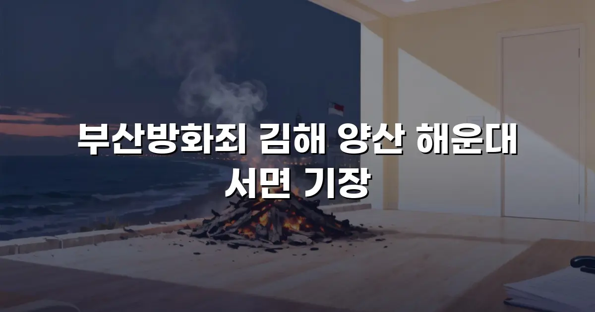 부산방화죄 김해 양산 해운대 서면 기장
