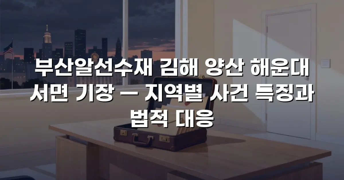 부산알선수재 김해 양산 해운대 서면 기장 — 지역별 사건 특징과 법적 대응