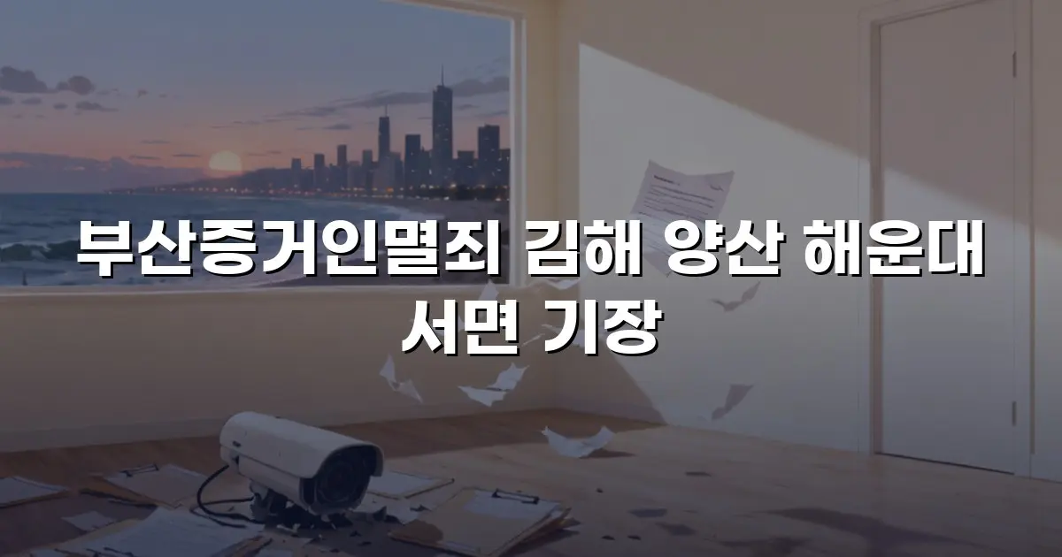 부산증거인멸죄 김해 양산 해운대 서면 기장