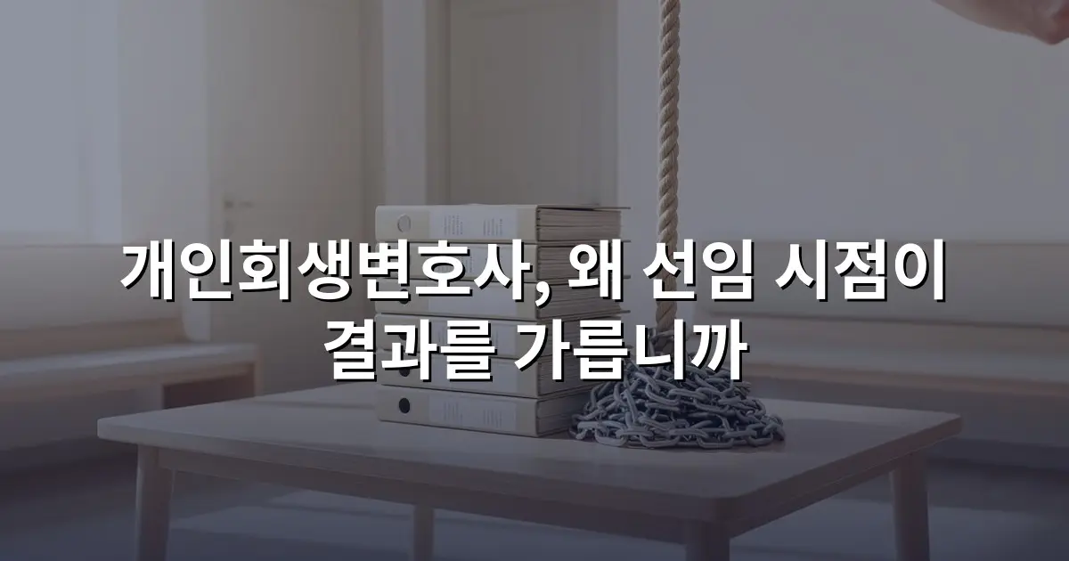 개인회생변호사, 왜 선임 시점이 결과를 가릅니까