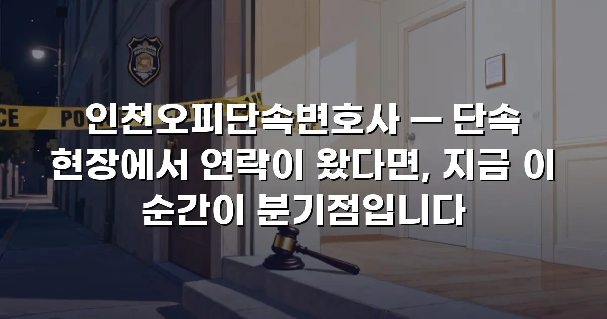 인천오피단속변호사 — 단속 현장에서 연락이 왔다면, 지금 이 순간이 분기점입니다