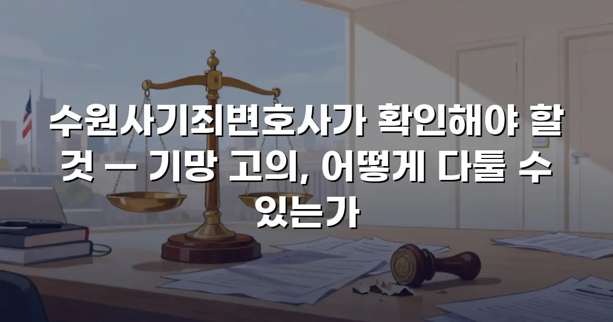 수원사기죄변호사가 확인해야 할 것 — 기망 고의, 어떻게 다툴 수 있는가