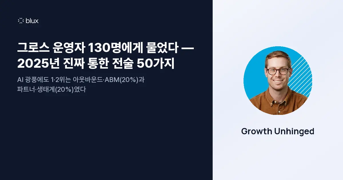 그로스 운영자 130명에게 물었다 — 2025년 진짜 통한 전술 50가지