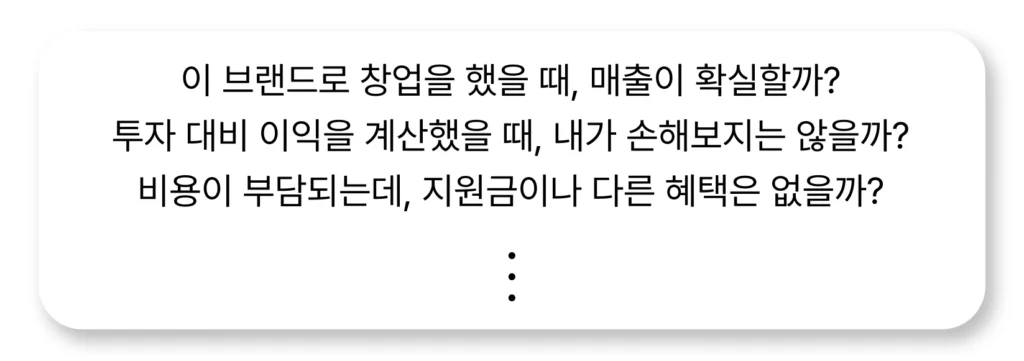 예비 가맹점주 고민