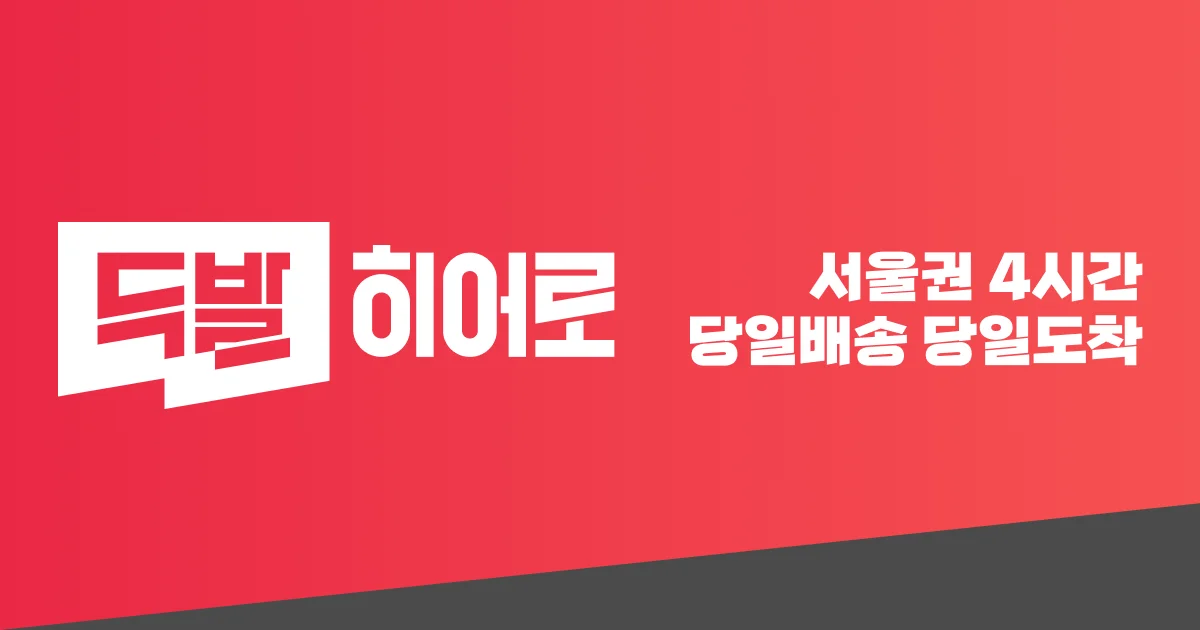 두발히어로 당일배송, 당일택배, 당일도착, 4시간배송, 4시간택배 전문 배송 서비스