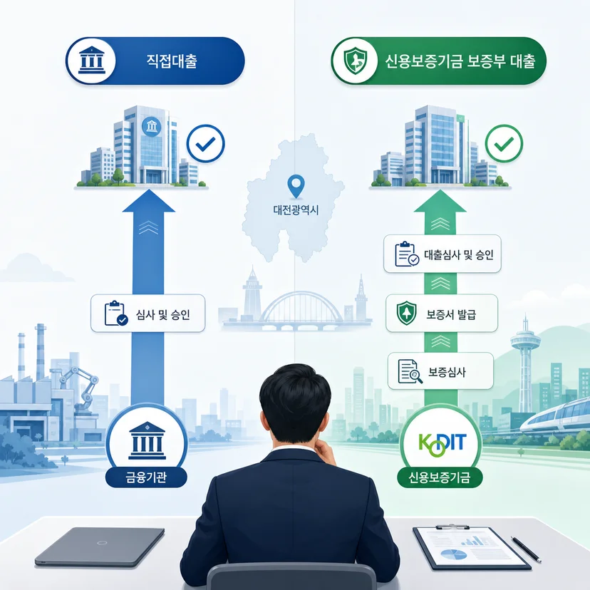 신용보증기금 직접대출 vs 대리대출 | 대전 제조업 심사 난이도 비교