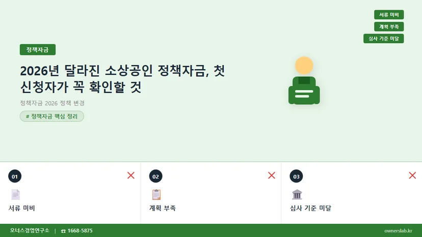 정책자금 2026 정책 변경