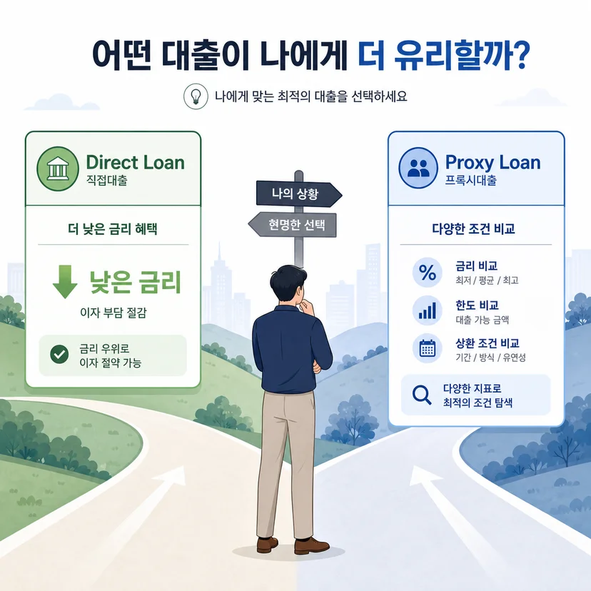 소진공 직접대출 vs 대리대출 | 대전 서비스업 금리·심사 차이 [2026]