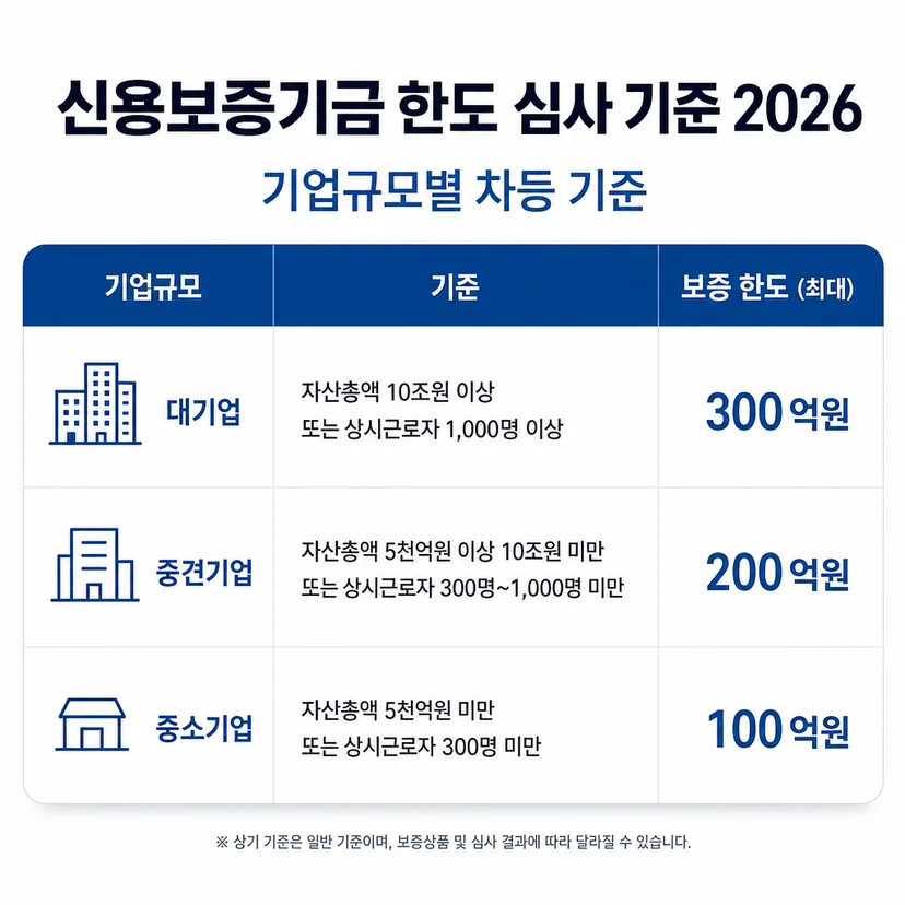 신용보증기금 한도 심사 기준 2026
