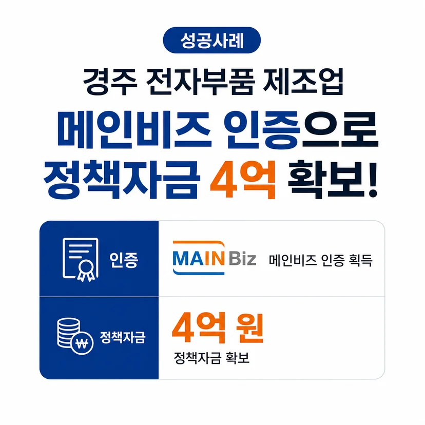 메인비즈 인증 승인사례