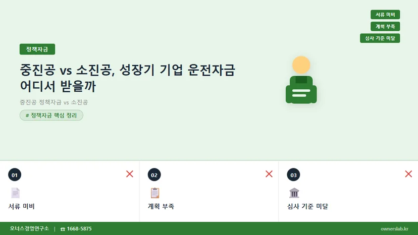 중진공 정책자금 vs 소진공