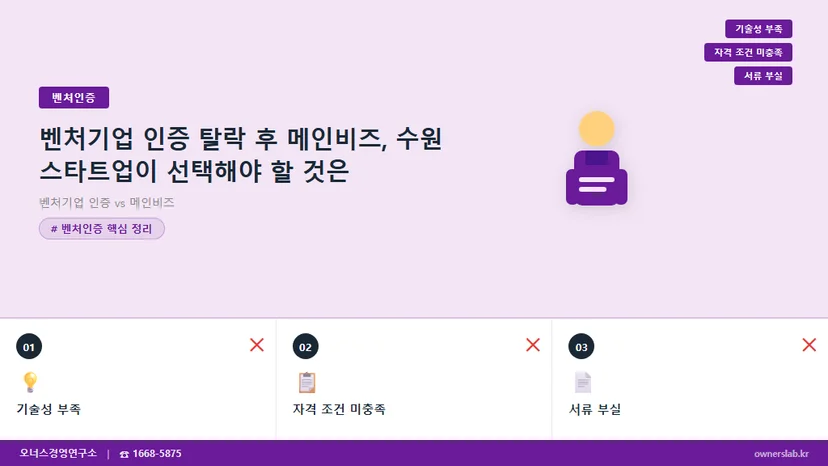 벤처기업 인증 vs 메인비즈