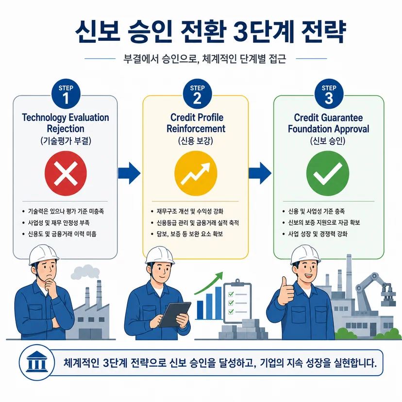 포항 제조업 기술보증기금 기술평가 부결 후 신용보증재단 전환 전략 관련 이미지