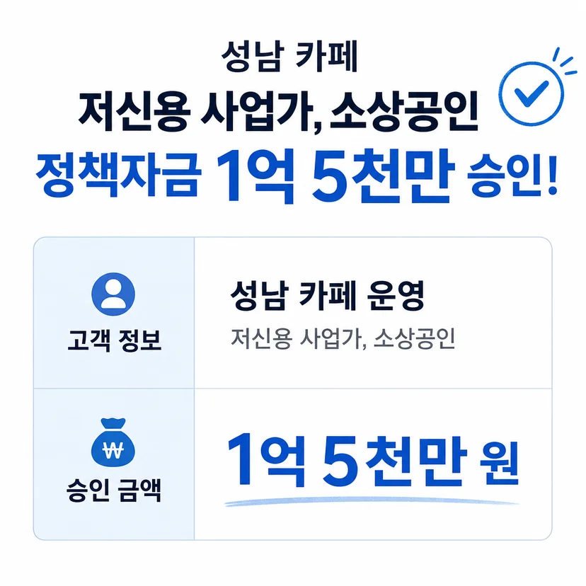 소상공인 정책자금 승인사례