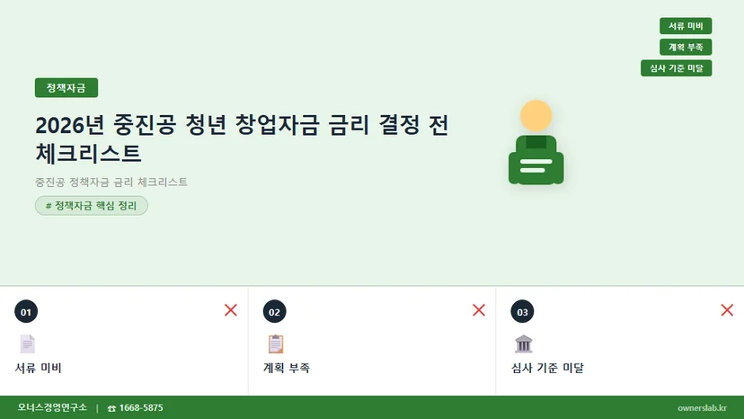 중진공 정책자금 금리 체크리스트