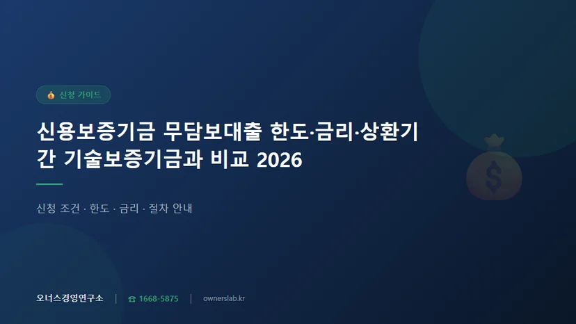 신용보증기금무담보대출한도금리상환기간비교 관련 이미지