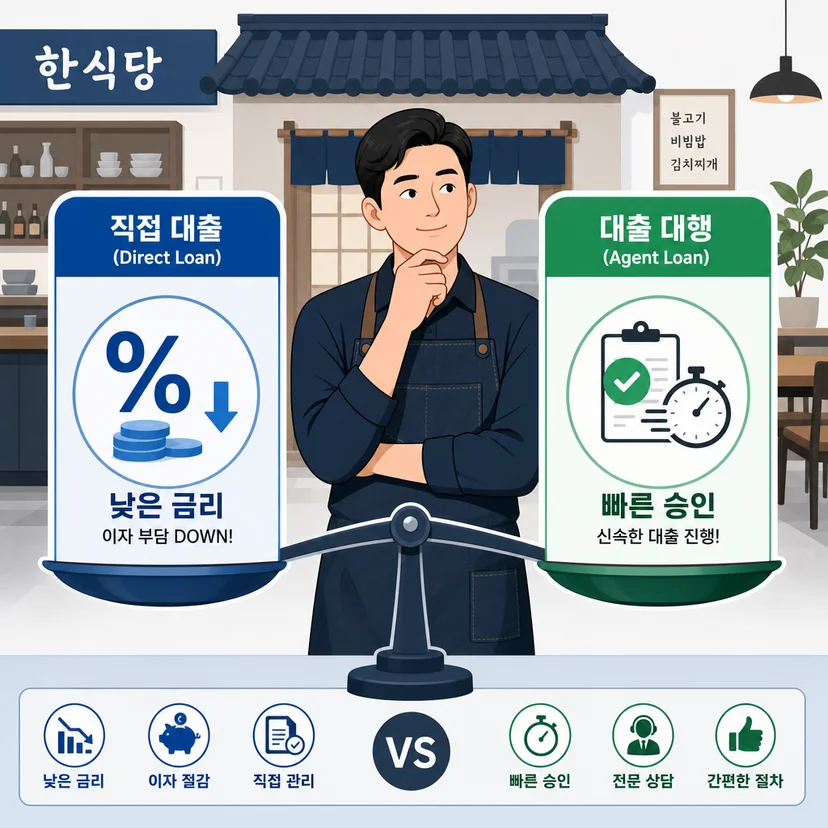 성남 음식점 소진공 직접대출 vs 대리대출 금리 및 심사 난이도