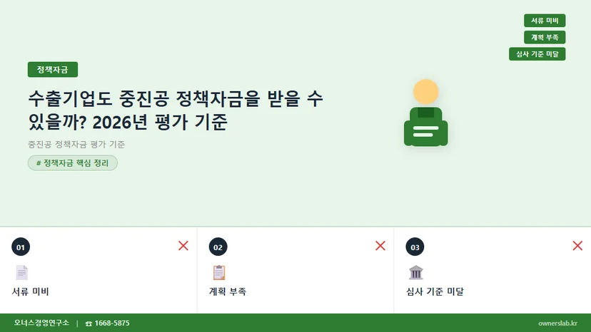 중진공 정책자금 평가 기준
