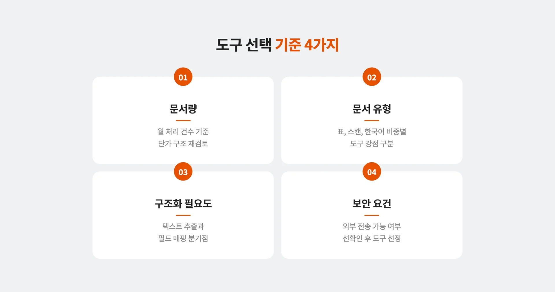 기업 문서 전처리 도구를 선택하는 4가지 기준