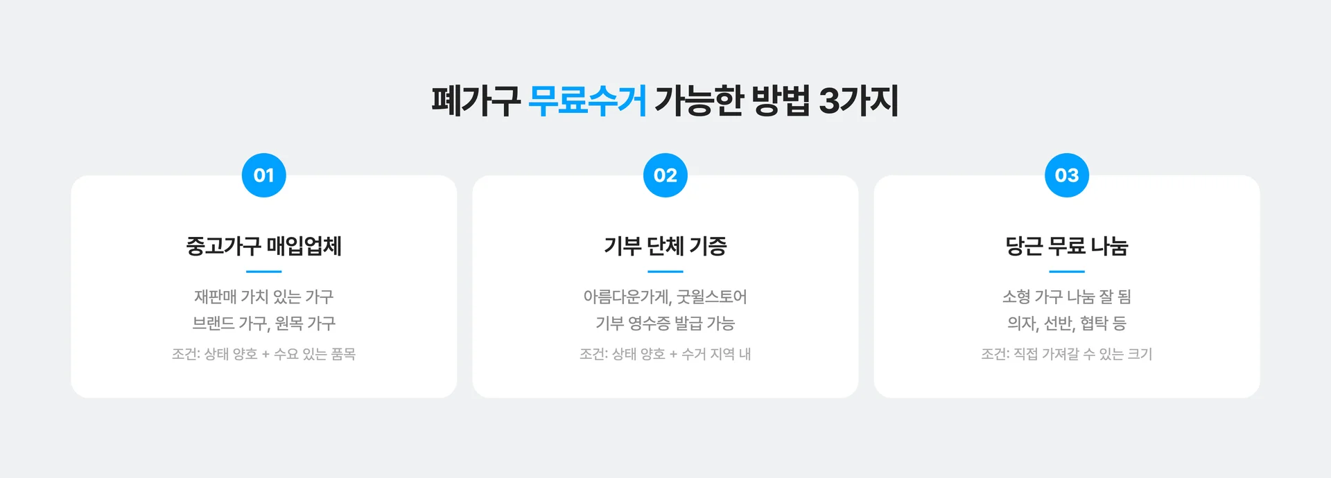 폐가구 무료수거가 가능한 방법 3가지 비교