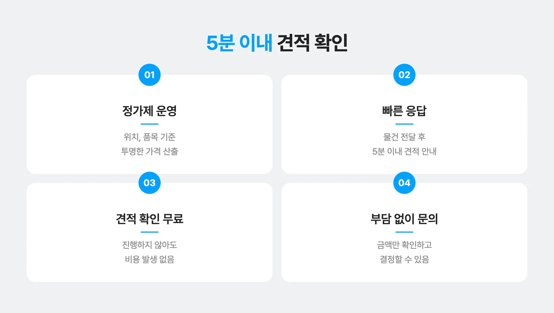 커버링 방문수거 견적 확인 프로세스