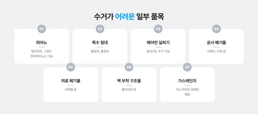 커버링 방문수거 수거가 어려운 품목