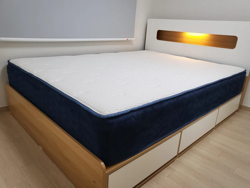 Bed frame with mattress and built-in storage drawers (Listing ID : 3535)