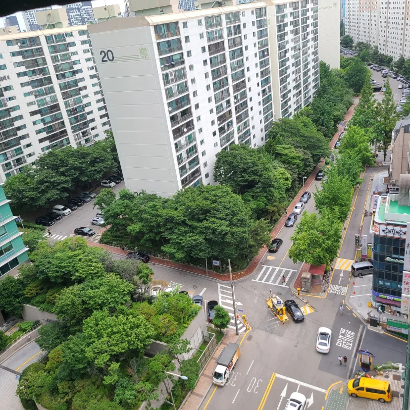 Tree-lined apartment street and crossing seen from above (Listing ID : 14692)