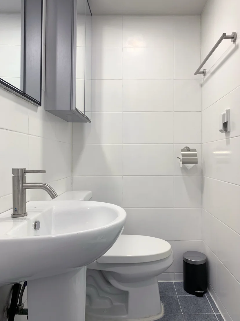 Bathroom with sink, toilet and mirror cabinet (Listing ID : 38554)