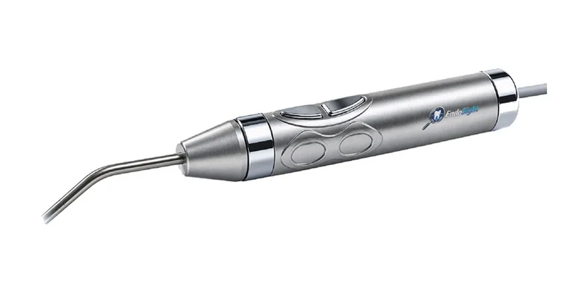엔도사이트 구강 카메라 본체, 끝 2mm 팁과 LED(제조사 제품 이미지)