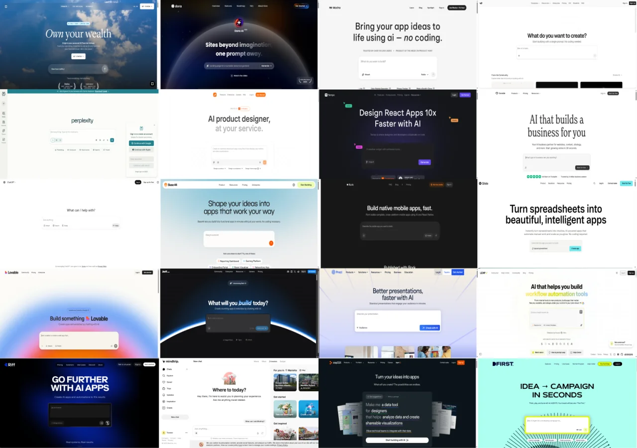 모든 AI 제품 홈페이지가 prompt bar 하나로 수렴하는 풍경, "the new UX era" · 이미지 출처: Yaakov Carno, Growth Unhinged