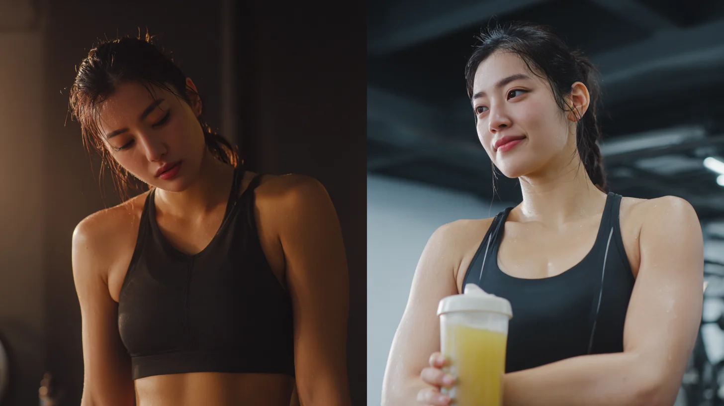 운동 후 단백질을 섭취하는 여성