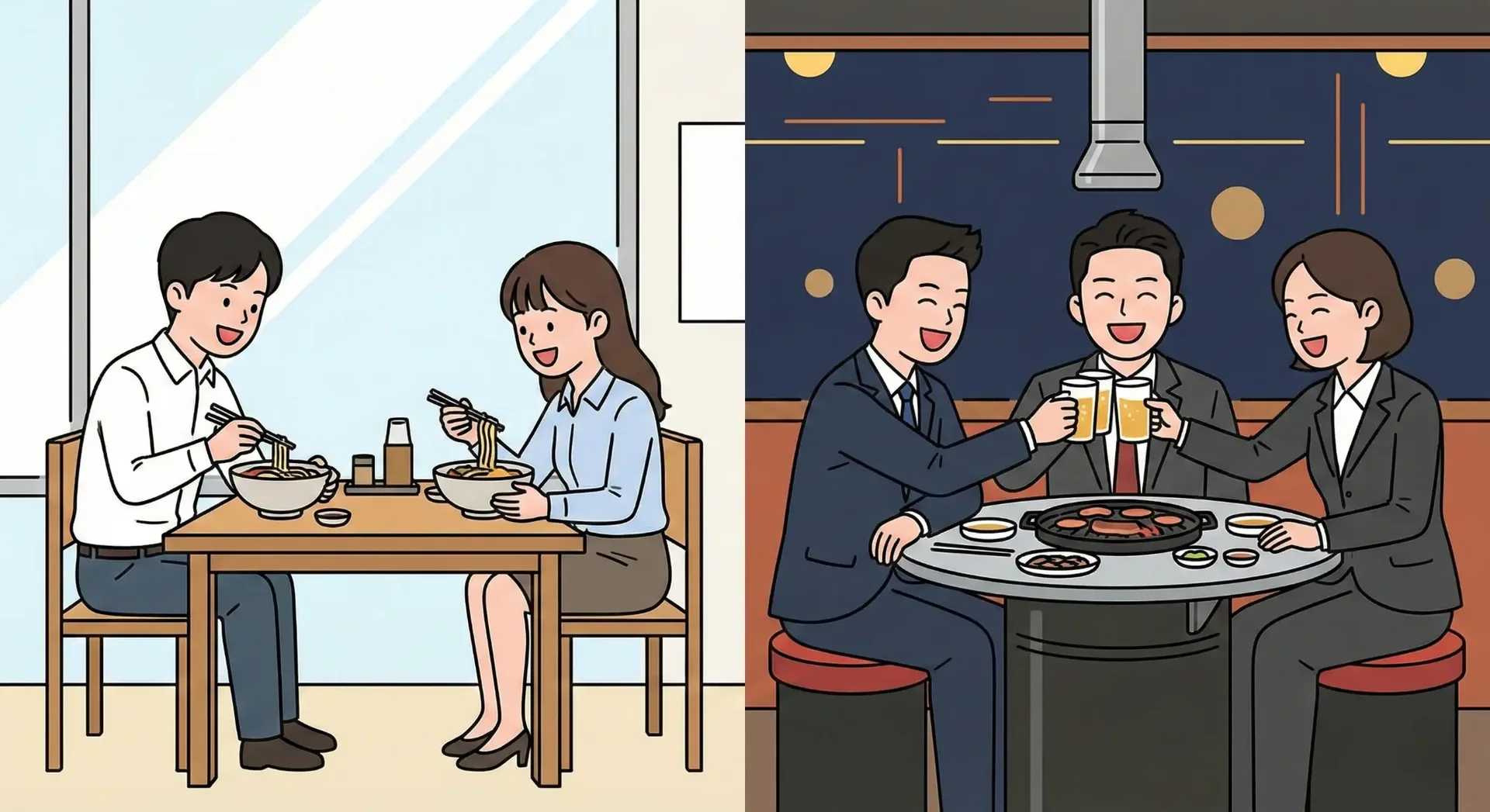 데이터로 본 동상이몽: 밥만 먹자는 직원 vs 술도 한잔하자는 임원