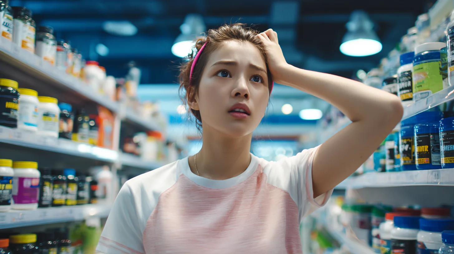 단백질 선택에 고민하는 모습