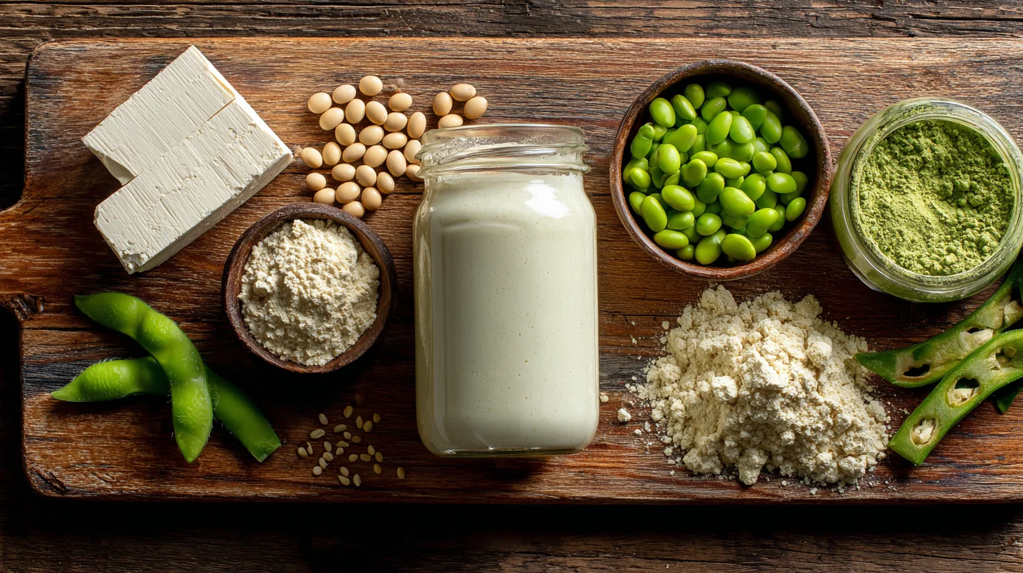 다양한 천연 식물성 단백질 식품의 모습