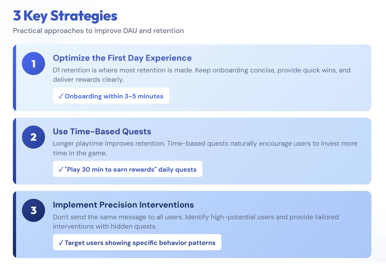 3 strategies for dau and retention