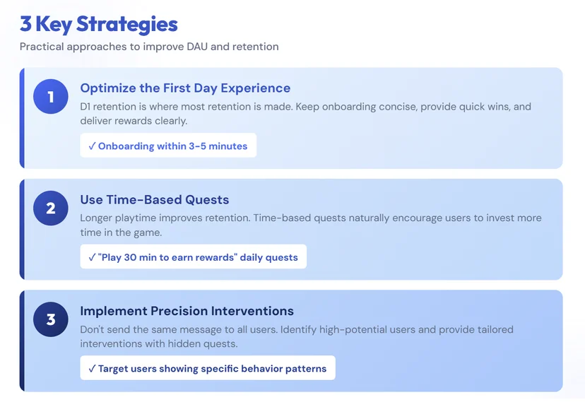 3 strategies for dau and retention