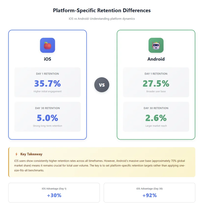 platform-specific retention differences
