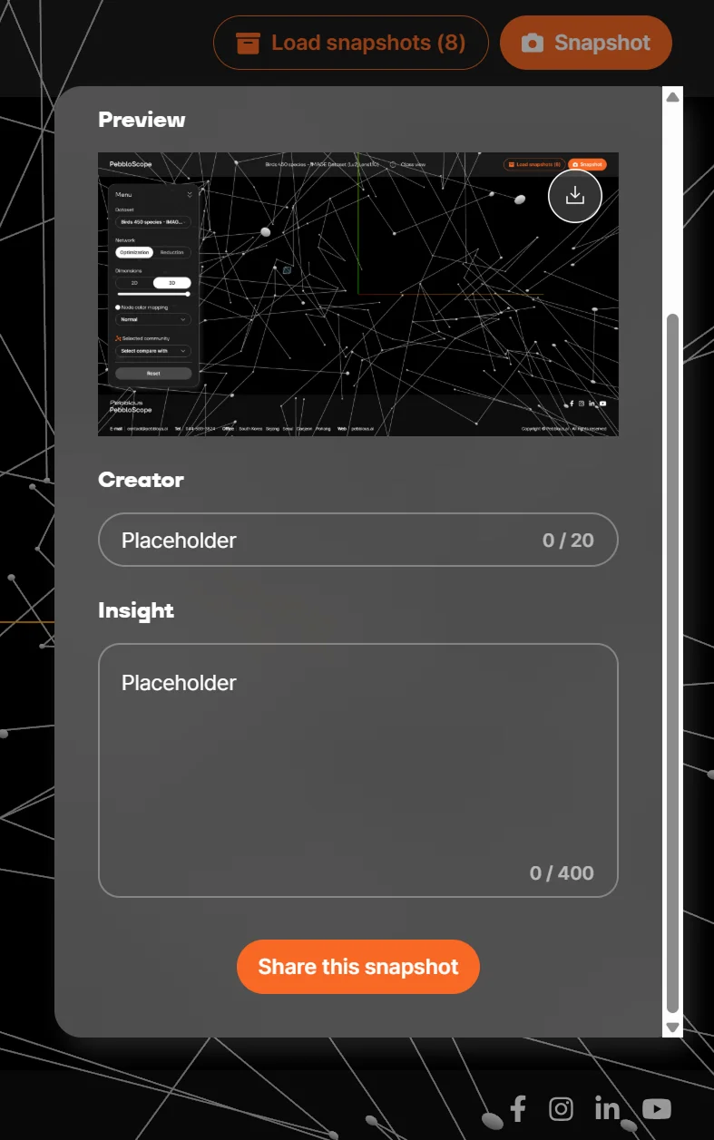 페블로스코프 스냅샷 공유